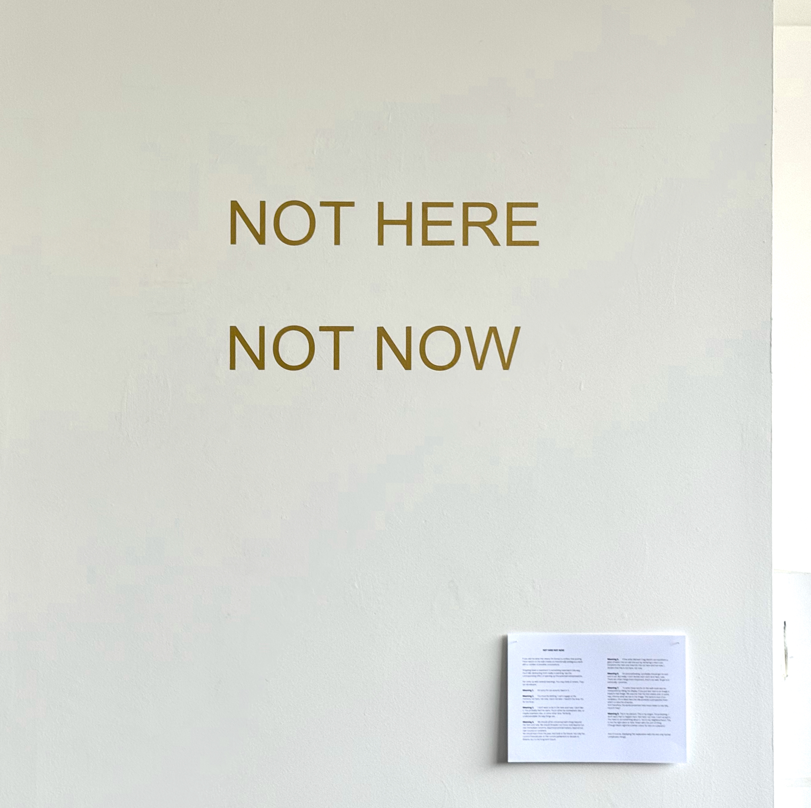 Philip Bradshaw, not here not now studio installation, 2025